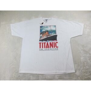 NEW VINTAGE Titanic Shirt Mens Extra Large White The Exhibition 1997*